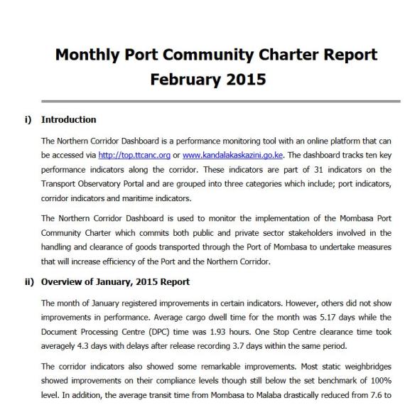 Feb Monthly Report 2015