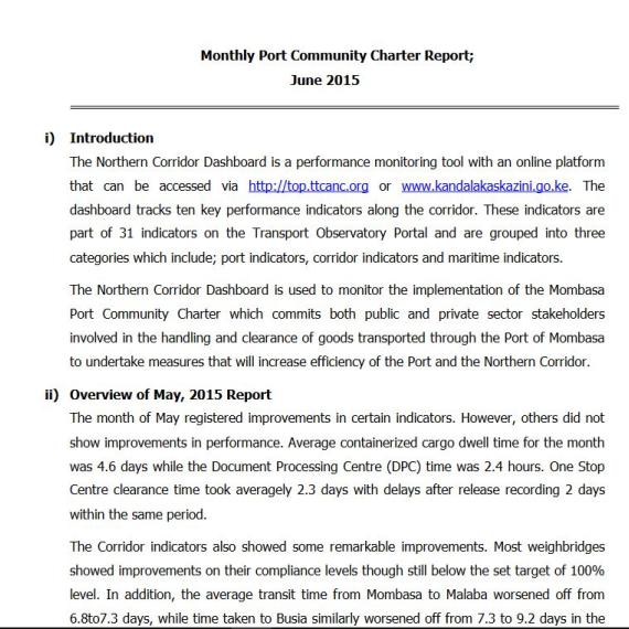 Monthly June Report 2015